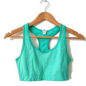 Reebok Sports Bra Green T Strap Size Small